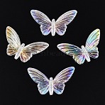 AB Color Transparent Acrylic Beads, Butterfly, Clear, 26~26.5x44~45x5.5mm, Hole: 1.6mm, about 187pcs/500g(TACR-T028-11A)
