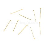 Brass Flat Head Pins, Long-Lasting Plated, Real 18K Gold Plated, 25x0.7mm, Head: 2mm(KK-F824-114C-G)
