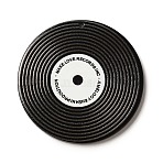 Acrylic Pendants, Vinyl Record, Black, 47.5x2.5mm, Hole: 1.6mm(OACR-E037-03A)