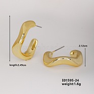 Fashionable Cute Geometric Shape Earrings for Hot Personalized Matching, Golden, 24.9x21.2mm(WX1077-20)