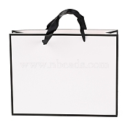 Rectangle Paper Bags, with Handles, for Gift Bags and Shopping Bags, White, 21x27x0.6cm(CARB-F007-02B-01)