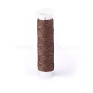 Round Waxed Polyester Twisted Cord, Micro Macrame Cord, for Leather Projects, Bookbinding, Camel, 0.35mm, about 43 yards(40m)/roll(YC-L003-A-11)