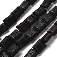 Natural Lava Rock Beads Strands, Rectangle, 14.5x10.5x5.5mm, Hole: 1mm, about 28pcs/strand, 15.47~15.75''(39.3~40cm)(G-G175-J15-01)