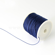 Braided Nylon Thread, Chinese Knotting Cord Beading Cord for Beading Jewelry Making, Prussian Blue, 0.5mm, about 150yards/roll(NWIR-R006-0.5mm-335)