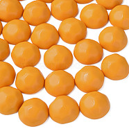 Opaque Acrylic Cabochons, Faceted, Half Round, Orange, 23x22x11mm, about 140pcs/500g(MACR-S373-138-A06)