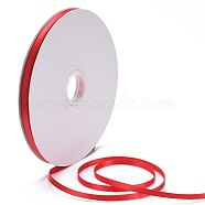 Single Face Solid Color Satin Ribbon, Christmas Ribbon for Wedding, Gift Wrapping, Bow Making, Red, 3/8 inch(9~10mm), about 100yards/roll(91.44m/roll)(SRIB-S052-10mm-026)