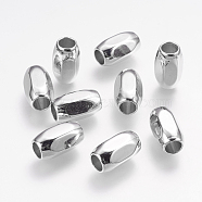 CCB Plastic Beads, Column, Faceted, Platinum, 16x9~10mm, Hole: 6mm(CCB-P005-082)
