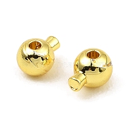 Brass Crimp Beads, Long-Lasting Plated, Round, Real 18K Gold Plated, 5x3.5x3.5mm, Hole: 0.9mm(KK-Z030-16A-G)