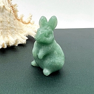 Natural Fluorite Carved Healing Rabbit Figurines, Reiki Energy Stone Display Decorations, 50mm(PW-WG98684-06)