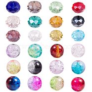 Spray Painted Crackle/Electroplate Glass Beads, Mixed Color, 8mm, Hole: 1~1.6mm, 780pcs/set(GLAA-PH0007-42)