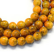 Baking Painted Glass Round Bead Strands, Orange, 4.5~5mm, Hole: 1mm, about 210pcs/strand, 31.4 inch(DGLA-Q019-4mm-44)