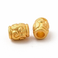 Rack Plating Alloy Beads, Barrel, Matte Gold Color, 6x4.7mm, Hole: 2mm(PALLOY-A001-10MG)