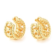 Brass Spiral Cuff Earrings, Long-Lasting Plated, Lead Free & Cadmium Free, Real 18K Gold Plated, 22x22.5x13mm(EJEW-K251-16G)