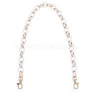 Teardrop Resin Bag Links Straps, with Aluminum Clasps, Bag Replacement Accessories, White, 62x1.8x1.4cm(PURS-WH0001-05B)
