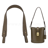 Cowhide Wide Bag Shoulder Straps, with Iron Ball Head Stud, for Bag Basket Replacement Accessories, Camel, 66.5x3.25x0.35cm(FIND-WH0135-88A)