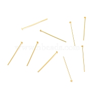 Brass Flat Head Pins, Long-Lasting Plated, Real 18K Gold Plated, 25x0.7mm, Head: 2mm(KK-F824-114C-G)