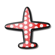 Opaque Acrylic Cabochons, Plane, Polka Dot Pattern, Red, 28.5x30x1.7mm(OACR-R259-01D)