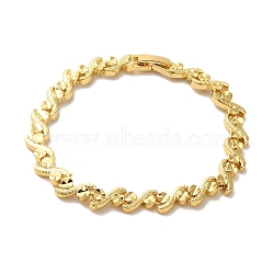 Rack Plating Brass Link Bracelets, Real 18K Gold Plated, Long-Lasting Plated, Lead Free & Cadmium Free, Snake, 7-7/8 inch(20cm), Link: 13x5x3mm(BJEW-K258-01C-G)