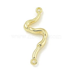 Alloy Connector Charms, Textured Wavy Bar Links, Golden, 29.5x12x3mm, Hole: 1.3mm(PALLOY-F310-04G-03)