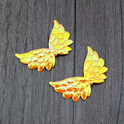 Non-Woven Fabric Ornament Accessories, Iridescent Embossed Angel Wing, Orange Red, 22x35x0.7mm(DIY-WH0043-30E)