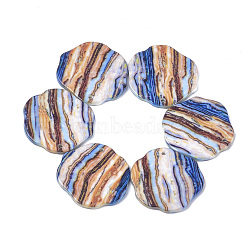 Resin Pendants, Flower, Colorful, 37.5x36.5x3mm, Hole: 3mm(RESI-S374-03D)