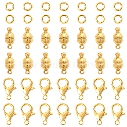 DIY Jewelry Making Findings Kits, including Zinc Alloy Lobster Claw Clasps, Brass Magnetic Clasps & Jump Rings, Golden, 11x5mm, Hole: 1mm(DIY-FS0008-51G)