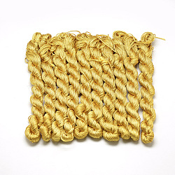 Braided Polyester Cords, Dark Goldenrod, 1mm, about 28.43 yards(26m)/bundle, 10 bundles/bag(OCOR-Q039-064)