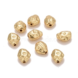 Brass Beads, Twist Nuggets, Cadmium Free & Nickel Free & Lead Free, Long-Lasting Plated, Real 18K Gold Plated, 8.5~9x7~7.5x4.5~5mm, Hole: 1mm(KK-M229-80G)