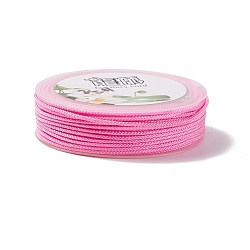 Braided Nylon Threads, Dyed, Knotting Cord, for Chinese Knotting, Crafts and Jewelry Making, Pearl Pink, 1.5mm, about 13.12 Yards(12m)/Roll(NWIR-E023-1.5mm-30)