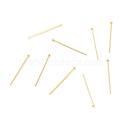 Brass Flat Head Pins, Long-Lasting Plated, Real 18K Gold Plated, 25x0.7mm, Head: 2mm(KK-F824-114C-G)