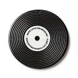 Acrylic Pendants, Vinyl Record, Black, 47.5x2.5mm, Hole: 1.6mm(OACR-E037-03A)