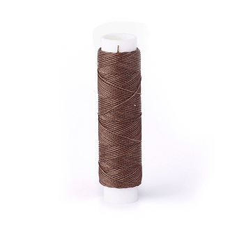 Round Waxed Polyester Twisted Cord, Micro Macrame Cord, for Leather Projects, Bookbinding, Camel, 0.35mm, about 43 yards(40m)/roll