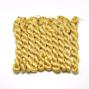 Braided Polyester Cords, Dark Goldenrod, 1mm, about 28.43 yards(26m)/bundle, 10 bundles/bag