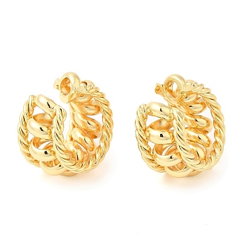 Brass Spiral Cuff Earrings, Long-Lasting Plated, Lead Free & Cadmium Free, Real 18K Gold Plated, 22x22.5x13mm
