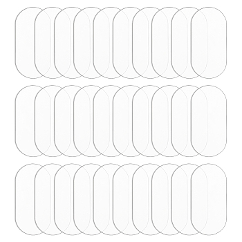 30Pcs Transparent Acrylic Action Figure Display Bases, Oval, Clear, 5x2.5x0.2cm