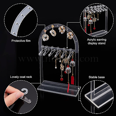 Transparent Acrylic Earring Display Stands(ODIS-WH0025-62)-4