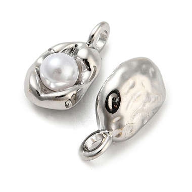 Alloy with ABS Plastic Imitation Pearl Pendants(FIND-G061-05P)-2