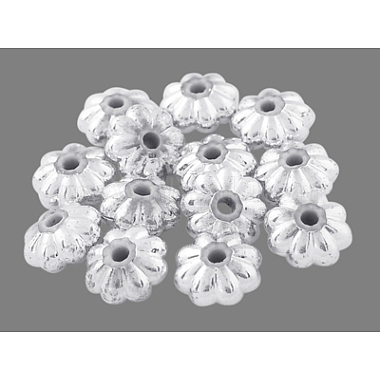 6mm Silver Flower Acrylic Beads