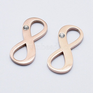 Eco-Friendly 316 Surgical Stainless Steel Pave Cubic Zirconia Links connectors(RB-I078-63-B-NR)-2