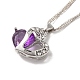 Resin Heart Pendant Necklace with Singapore Chains(NJEW-C003-01E)-1