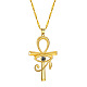 Ankh Cross with Eye of Horus Rhinestone Pendant Necklace(RELI-PW0001-021G)-1