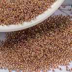 MIYUKI Round Rocailles Beads, Japanese Seed Beads, (RR275) Dark Peach Lined Crystal AB, 15/0, 1.5mm, Hole: 0.7mm, about 27777pcs/50g(SEED-X0056-RR0275)