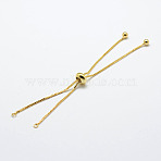 Rack Plating Brass Chain Bracelet Making, Long-Lasting Plated, Slider Bracelets Making, Cadmium Free & Lead Free, Real 18K Gold Plated, Single Chain Length: about 115~120mm(KK-A142-018G)