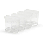Plastic Bead Containers, Flip Top Bead Storage, For Seed Beads Storage Box, Rectangle, Clear, 2.7x2.7x1.3cm, Hole: 0.8x1cm(X-CON-R010-02)