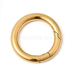 304 Stainless Steel Spring Gate Rings, Ion Plating(IP), Ring, Golden, 20x3mm, Hole: 14mm(STAS-B128-05G-04)