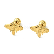 Ion Plating(IP) 304 Stainless Steel Ear Studs, Bees, Golden, 9.5x12.5mm(EJEW-Q801-12G)