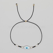 Natural Shell Evil Eye Bracelets, Minimalist Design Glass Beaded Bracelets for Women, Perfect Gift(FK3019-4)