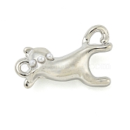 Alloy Resin Pendants, Platinum, Cat Shape, 11x18x5mm(PALLOY-S029-03C)