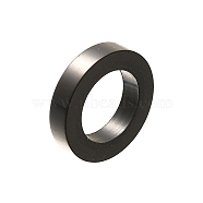 304 Stainless Steel European Beads, Large Hole Beads, Ring, Black, 10x2mm, Hole: 6.2mm(STAS-R140-03B)