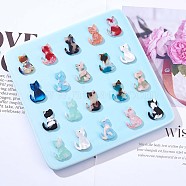24Pcs Cat Acrylic Charm Pendant Colorful Cat Charm Mini Kitty Pendant for Jewelry Necklace Earring Making Crafts, Mixed Color, 24.8x16.8mm, Hole: 1.5mm(JX514A)